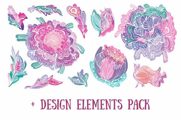 Magic FLowers 6 Vector Patterns in Patterns - product preview 2