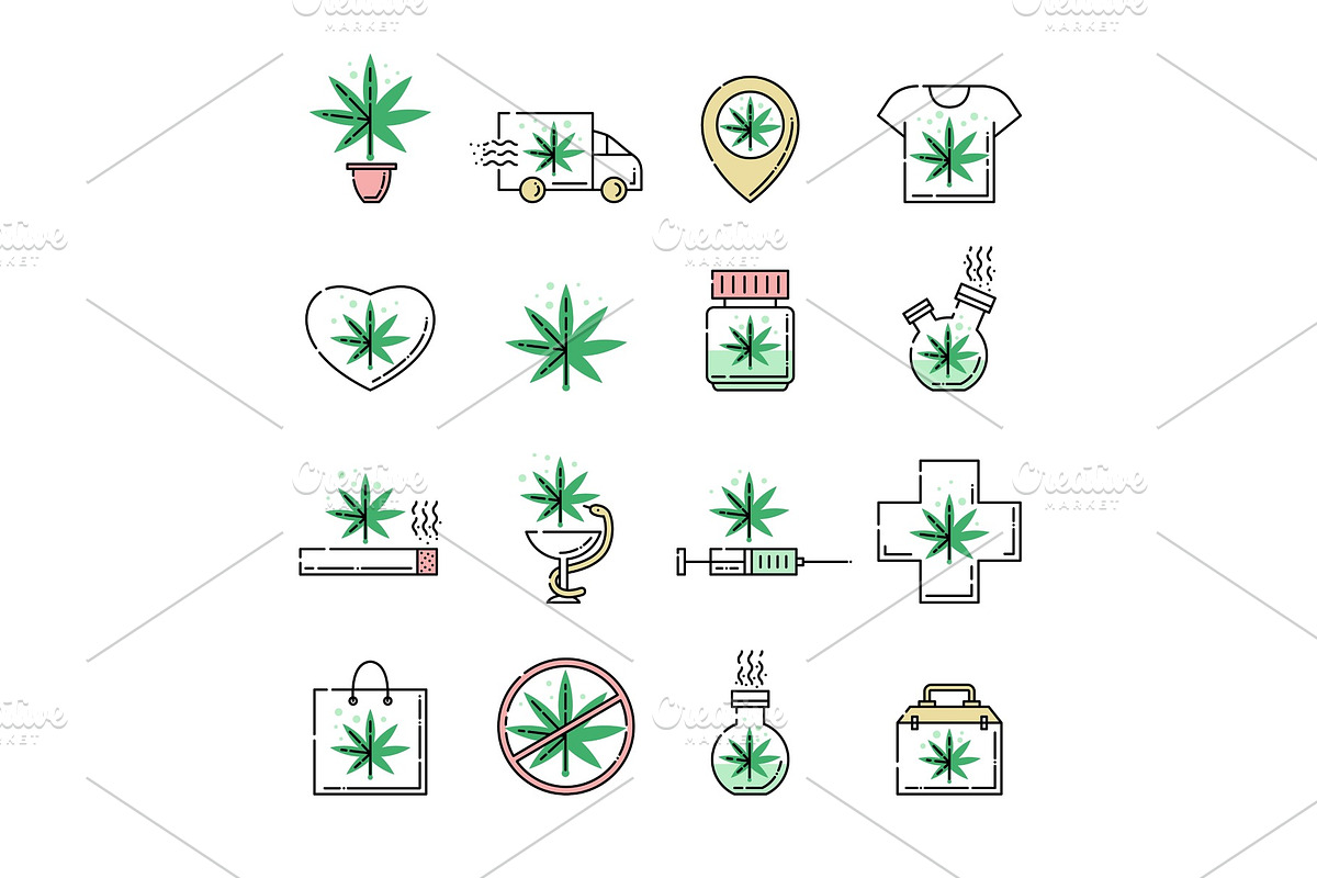 Vector cannabis in cross in Illustrations - product preview 8