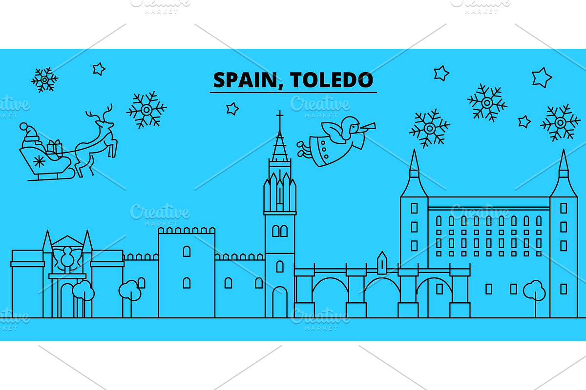 Spain, Toledo winter holidays in Illustrations - product preview 8