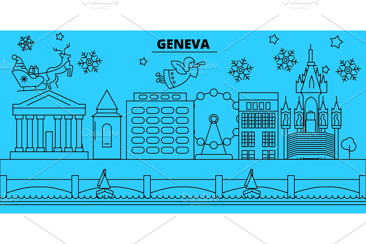 Switzerland, Geneva winter holidays in Illustrations - product preview 8