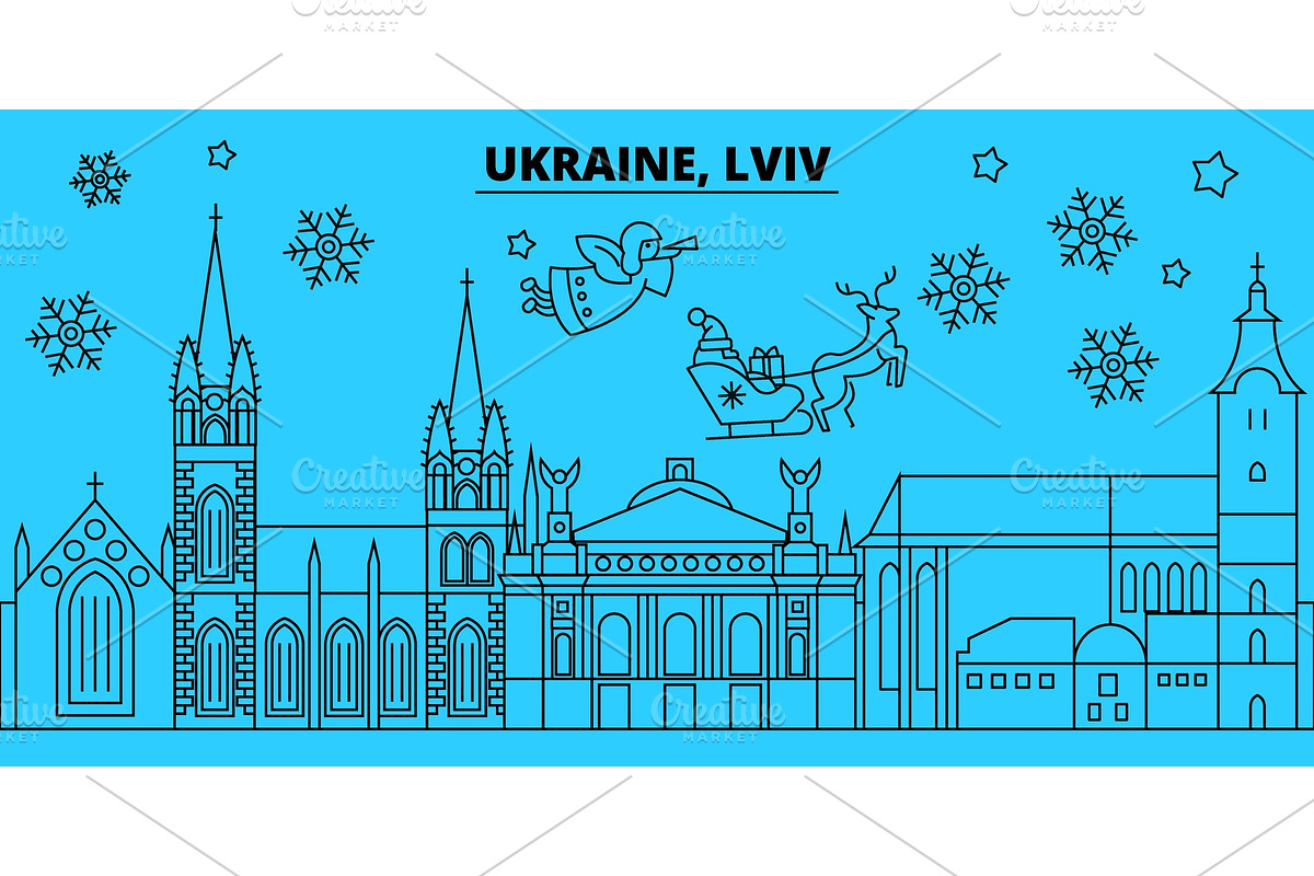 Ukraine, Lviv winter holidays in Illustrations - product preview 8