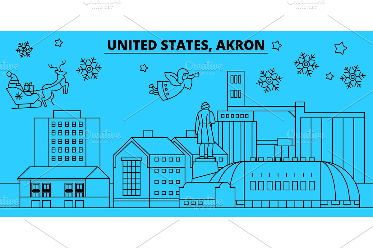 United States, Akron winter holidays in Illustrations - product preview 8