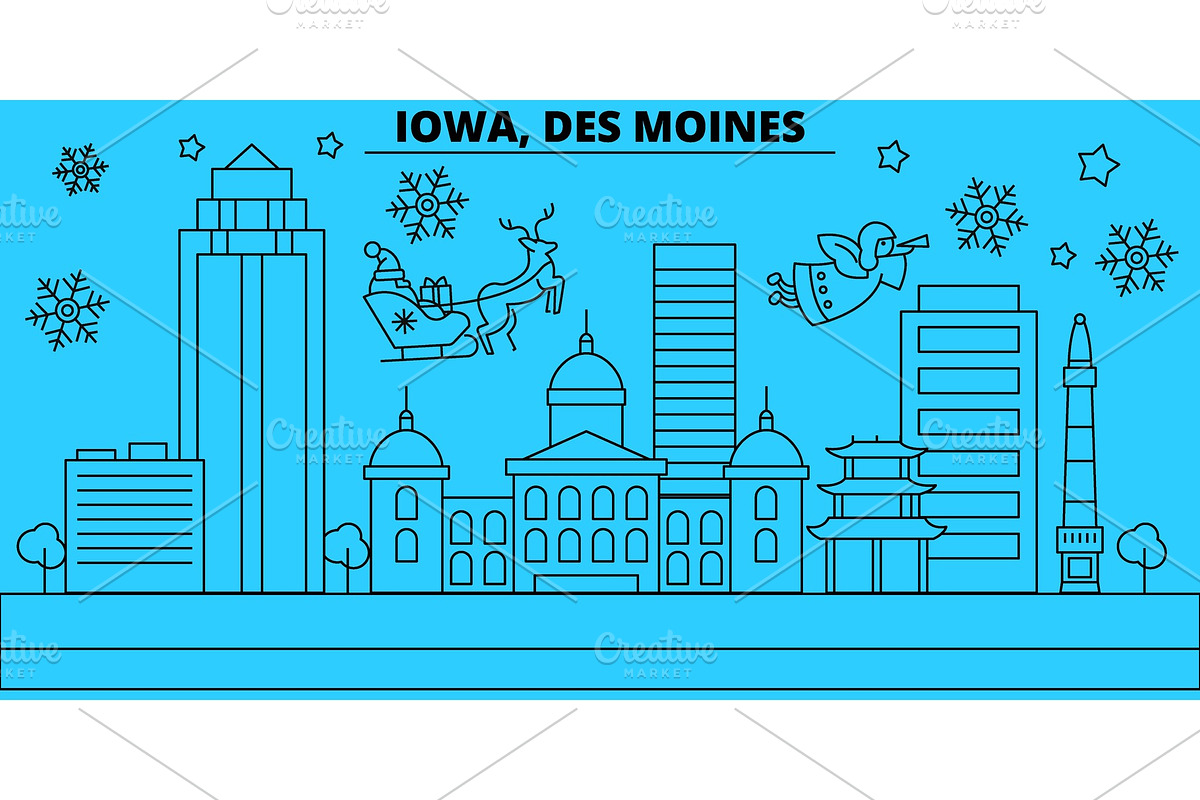 United States, Des Moines winter in Illustrations - product preview 8