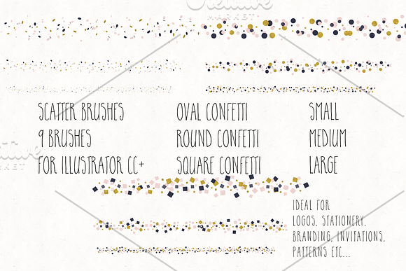 Gold, Blush & Navy Confetti Bundle in Objects - product preview 2