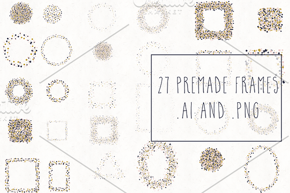 Gold, Blush & Navy Confetti Bundle in Objects - product preview 4