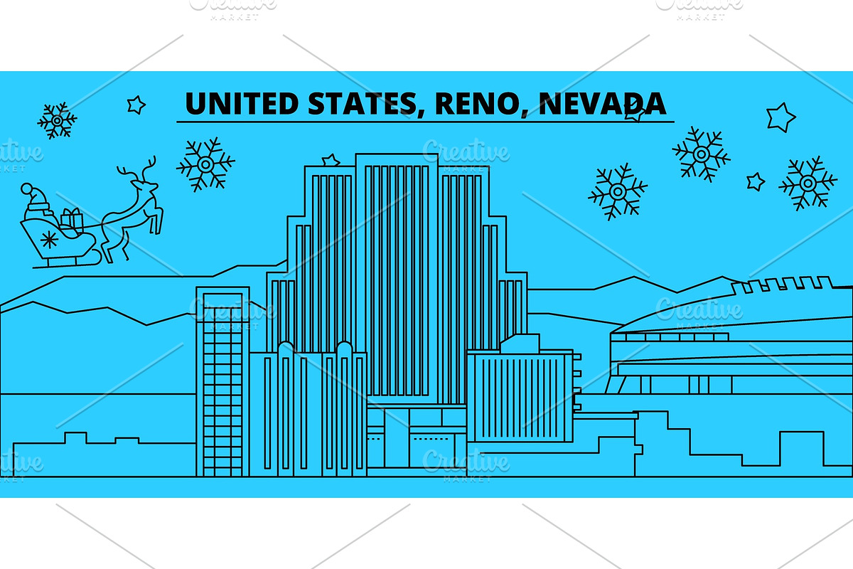 United States, Reno, Nevada winter in Illustrations - product preview 8