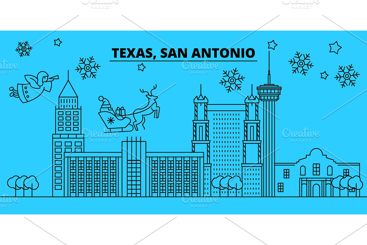 United States, San Antonio winter in Illustrations - product preview 8