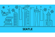 United States, Seattle city winter
