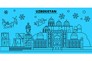Uzbekistan winter holidays skyline