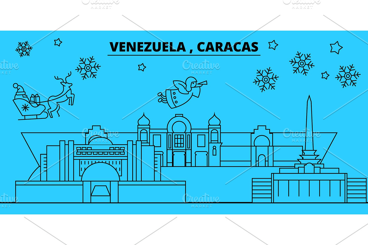 Venezuela, Caracas winter holidays in Illustrations - product preview 8