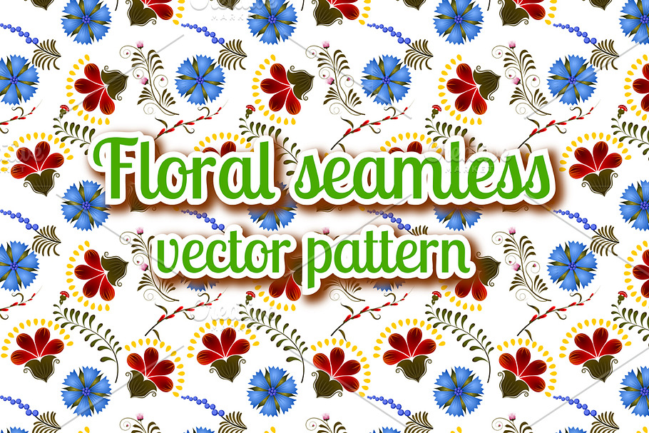 Seamless floral vector pattern in Patterns - product preview 8