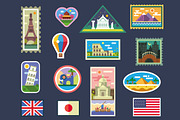 Stickers from various countries