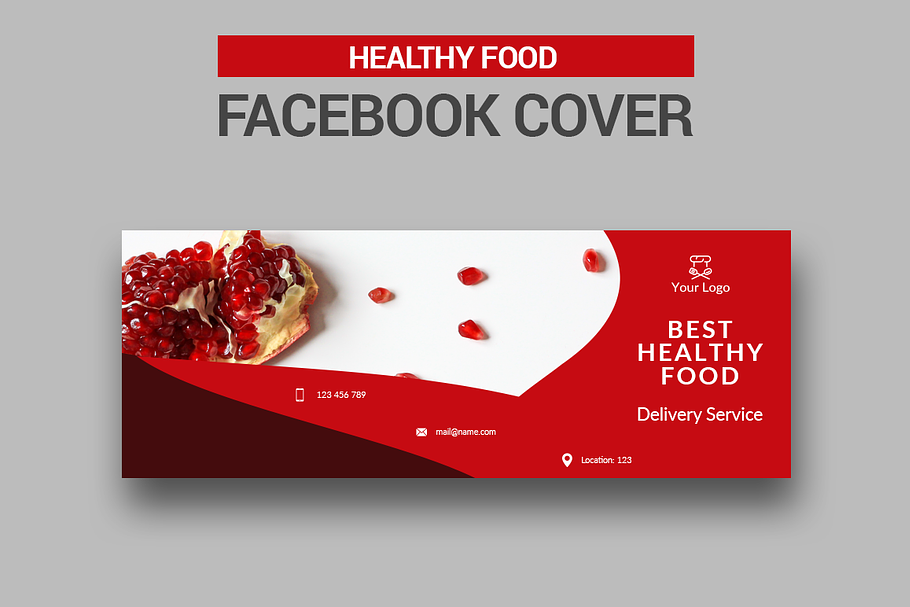 Healthy Food Facebook Cover   in Facebook Templates - product preview 8