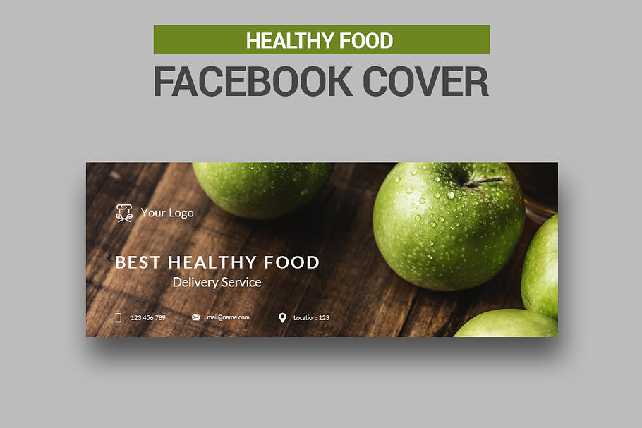 Healthy Food Facebook Cover   in Facebook Templates - product preview 8