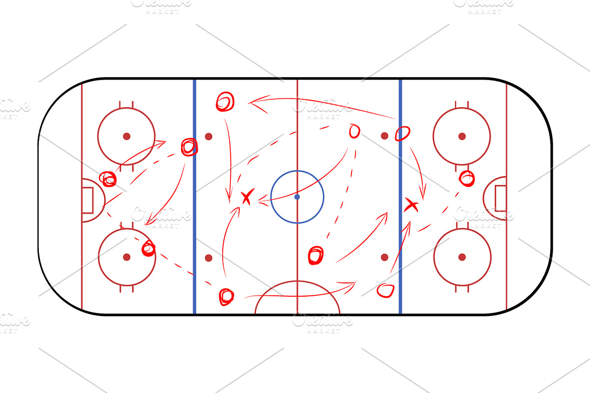 Hockey sport field plan in Objects - product preview 8