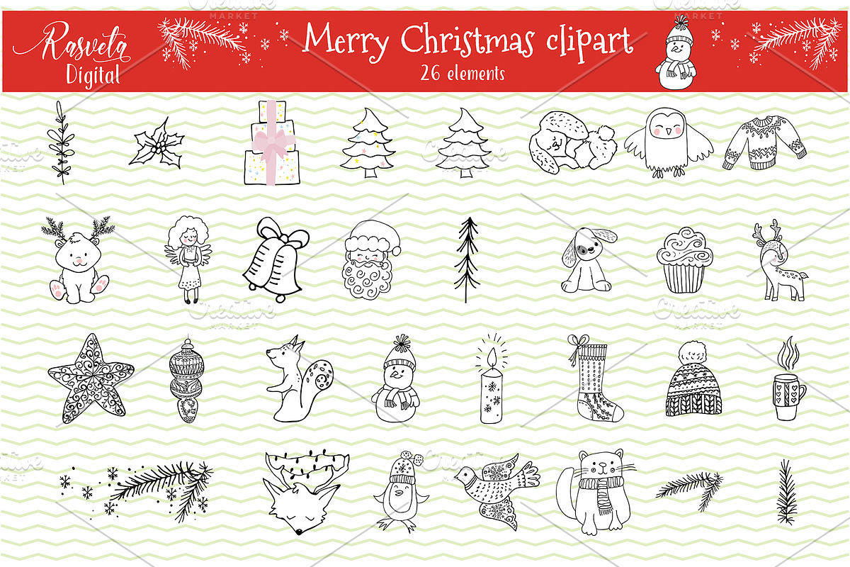 Christmas clipart  in Illustrations - product preview 8