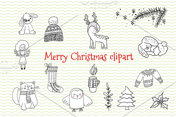 Christmas clipart  in Illustrations - product preview 3