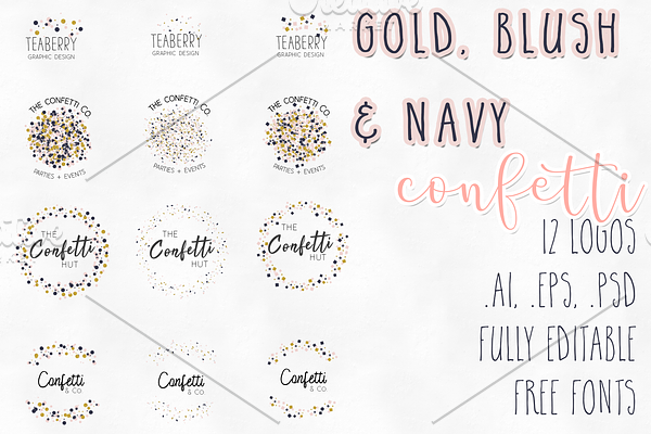 Gold, Blush & Navy Logos