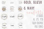 Gold, Blush & Navy Logos