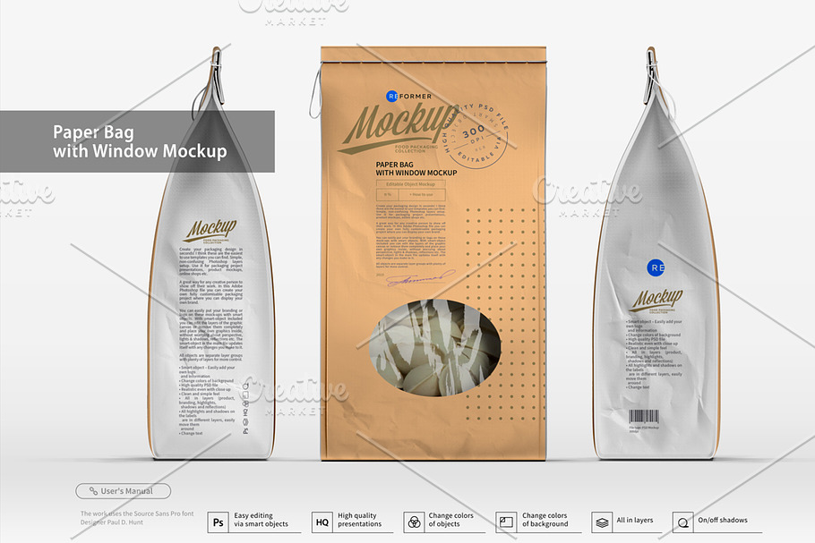 Paper Bag with Window Mockup in Product Mockups - product preview 8