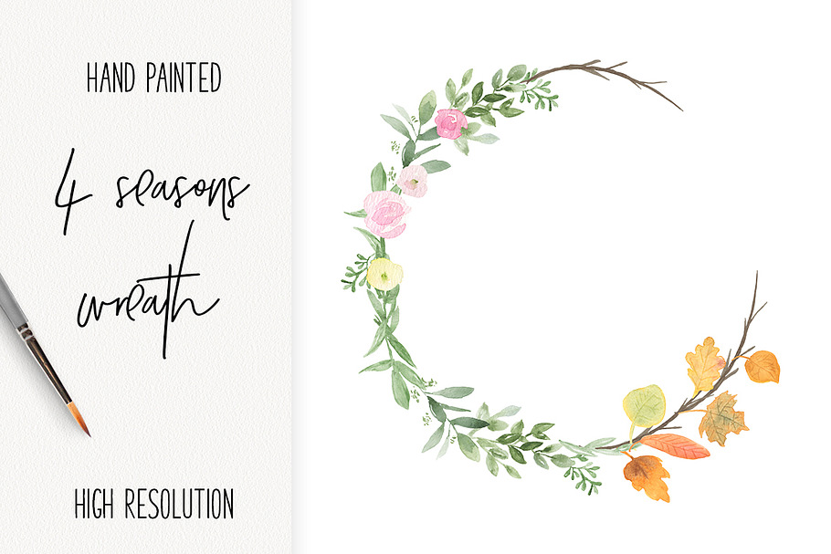 All Season wreath in Illustrations - product preview 8