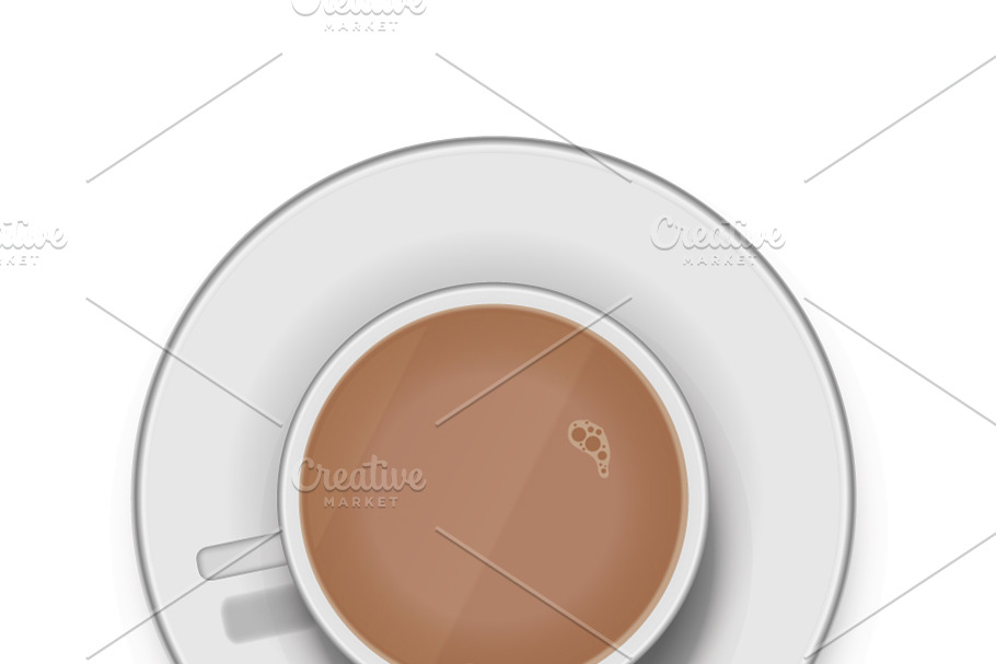Realistic white cup of coffee in Objects - product preview 8