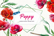Poppy watercolor set