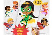 Cute Super Hero Kids Clipart