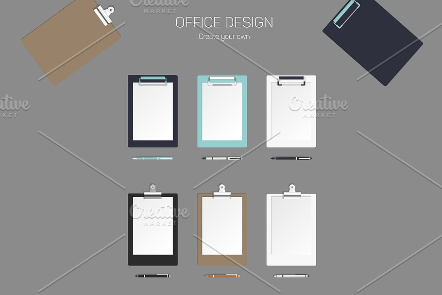 Vector clipboard with paper and pen in Objects - product preview 8