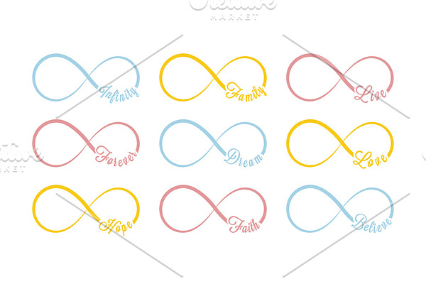Colored infinity symbols 