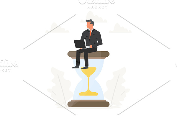 Businessman with hourglass