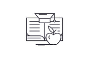 Knowledge learning line icon concept