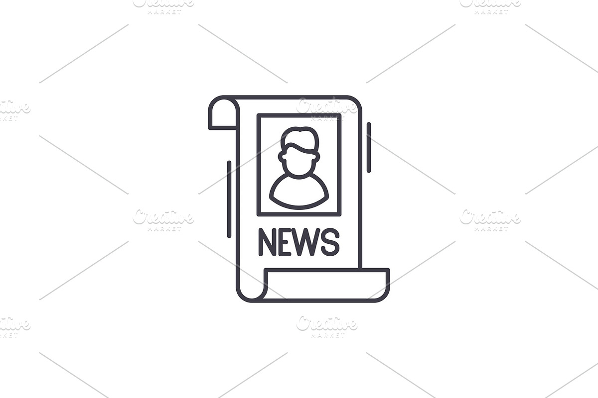 Latest news line icon concept in Illustrations - product preview 8
