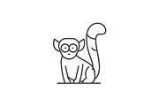 Lemur line icon concept. Lemur
