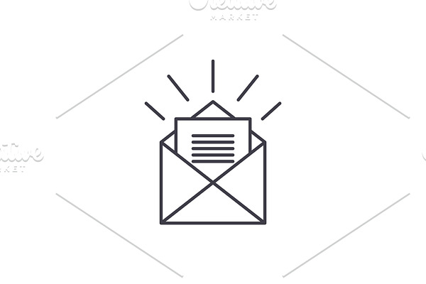 Letter for you line icon concept