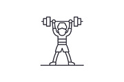 Lift barbell line icon concept. Lift