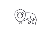 Lion line icon concept. Lion vector