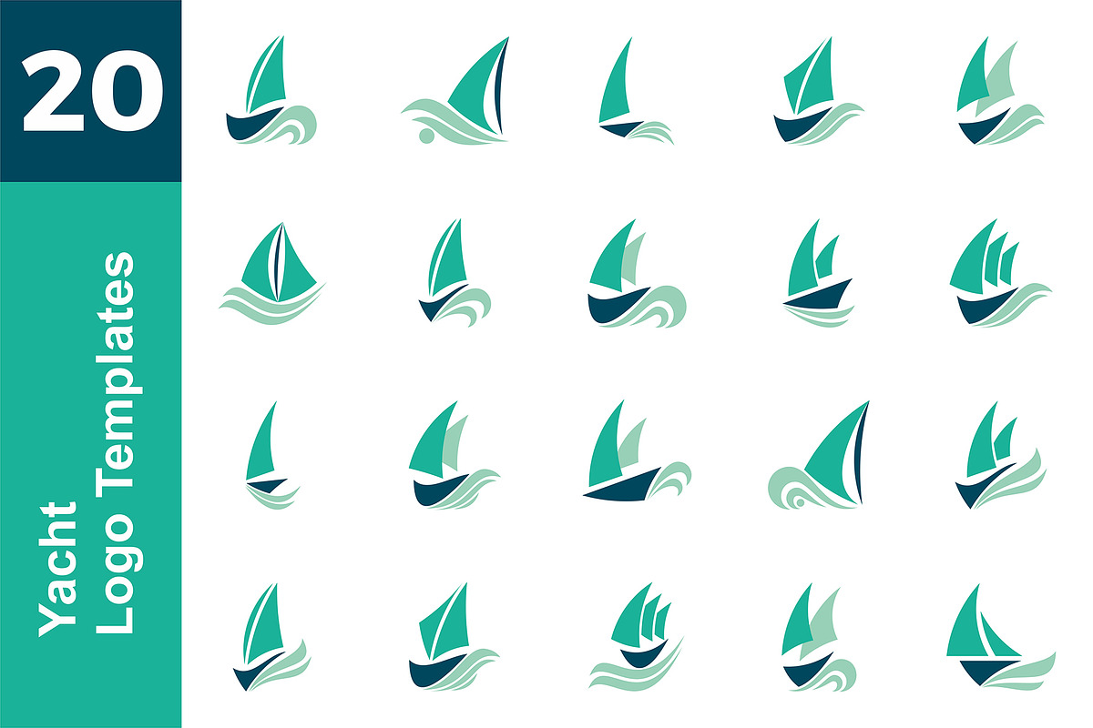 20 Logo Yacht Template Bundle in Logo Templates - product preview 8
