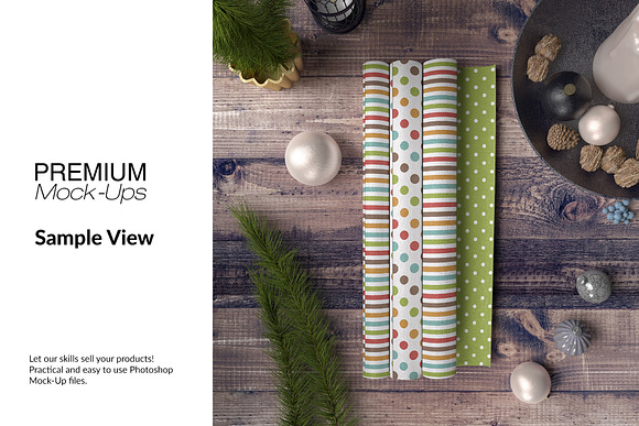 Christmas Fabric Rolls Set in Product Mockups - product preview 6