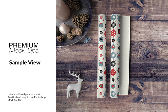 Christmas Fabric Rolls Set in Product Mockups - product preview 9