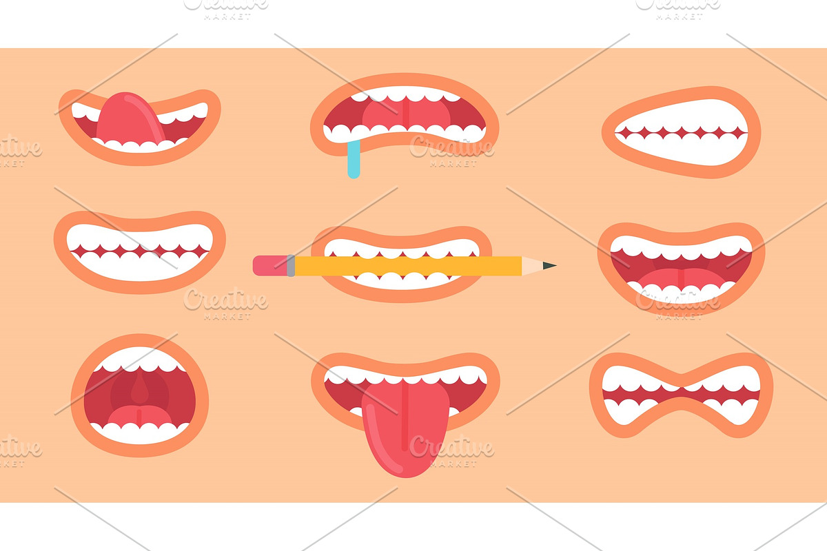 Funny Mouth Collection on Vector in Objects - product preview 8