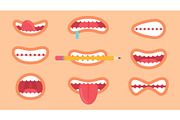 Funny Mouth Collection on Vector