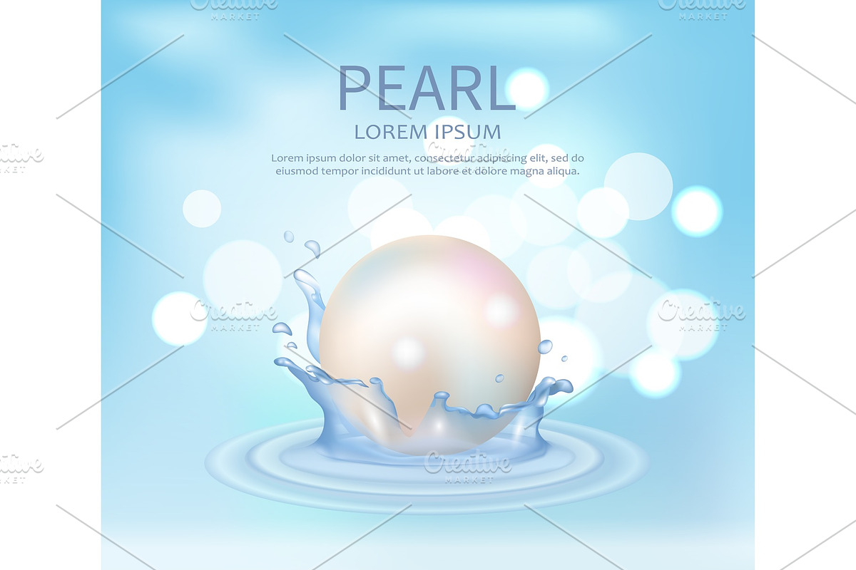 Huge White Shiny Pearl Vector in Objects - product preview 8