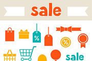 Sale and shopping icons.