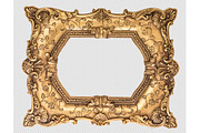 Baroque golden frame PNG