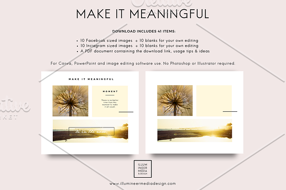 MAKE IT MEANINGFUL Social Media Pack in Social Media Templates - product preview 3
