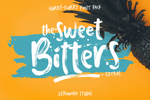 Sweet Bitters Fonts + EXTRAS!
