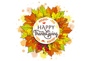 Happy Thanksgiving Placard on Vector