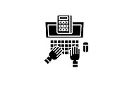 Business research black icon, vector