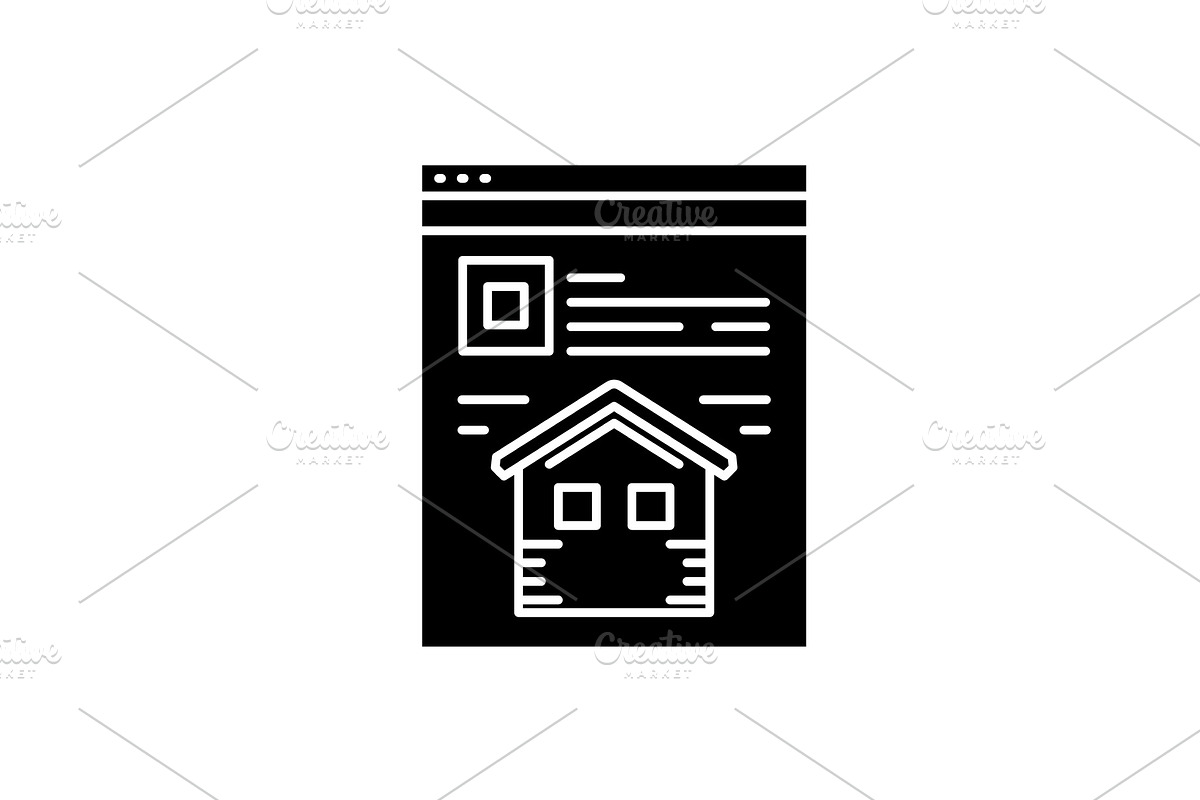 Landing page black icon, vector sign in Illustrations - product preview 8